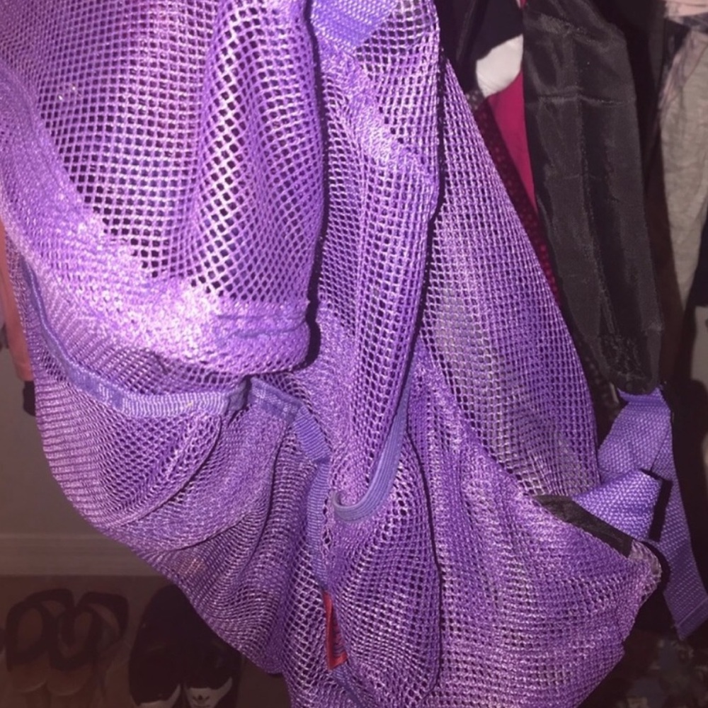 Purple mesh backpack